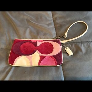 Suede Coach Wristlet